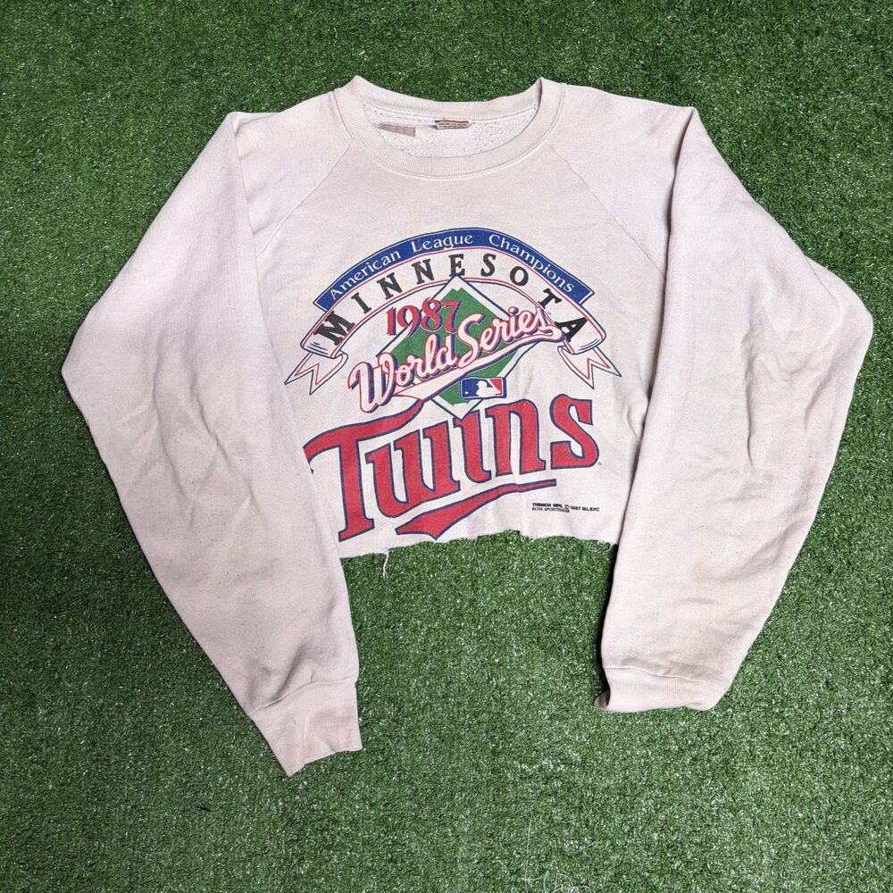 Vintage 1987 Minnesota Twins Crop Sweater Women’s XL MLB Champions